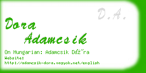 dora adamcsik business card